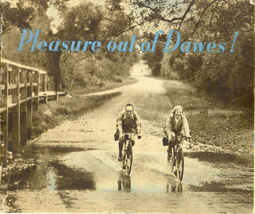 Charles F. Dawes riding off road, ca 1936