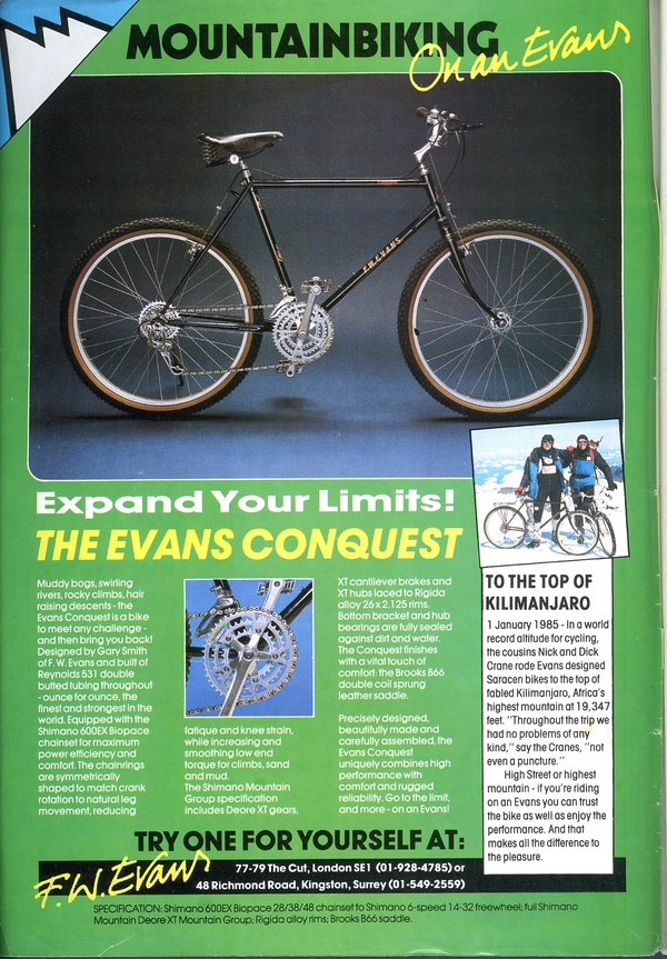 F. W. Evans ad, 1985