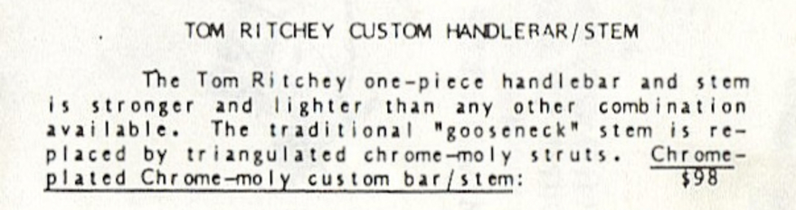 1980 Ritchey Catalog